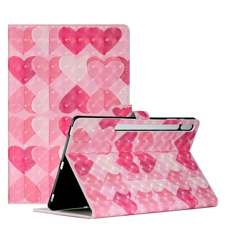 Kotelot Samsung Galaxy Tab S7 Plus / Tab S8 Plus Hearts