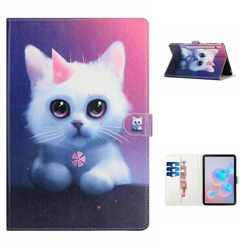 Kotelot Samsung Galaxy Tab S7 Plus / Tab S8 Plus White Kitten