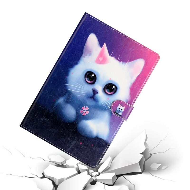 Kotelot Samsung Galaxy Tab S7 Plus / Tab S8 Plus White Kitten