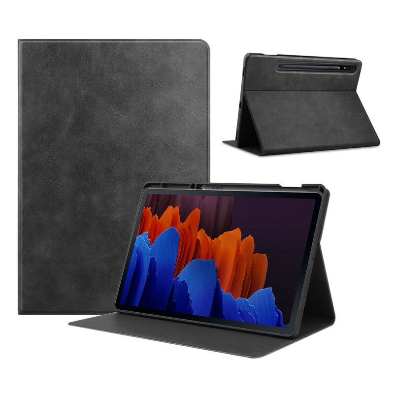 Nahkakuori Samsung Galaxy Tab S7 Plus / Tab S8 Plus Classic Faux Leather