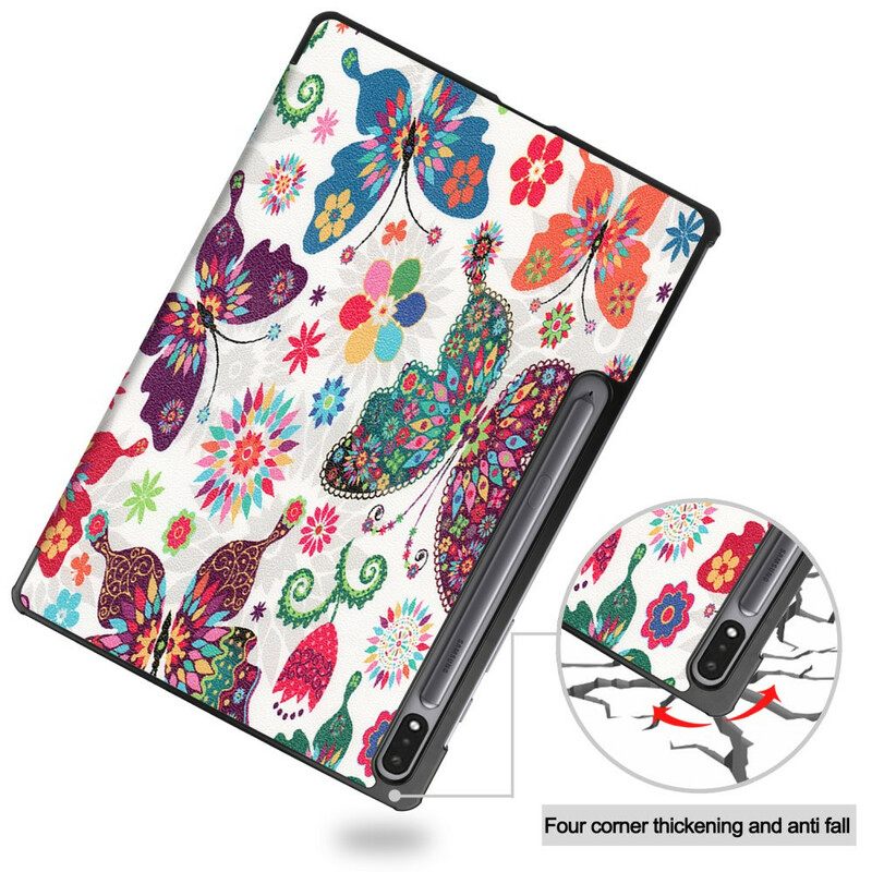 Puhelinkuoret Samsung Galaxy Tab S7 Plus / Tab S8 Plus Enhanced Butterflies And Flowers