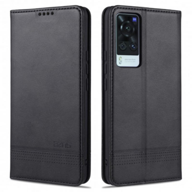 Puhelinkuoret Vivo X60 Kotelot Flip Style Leather Azns