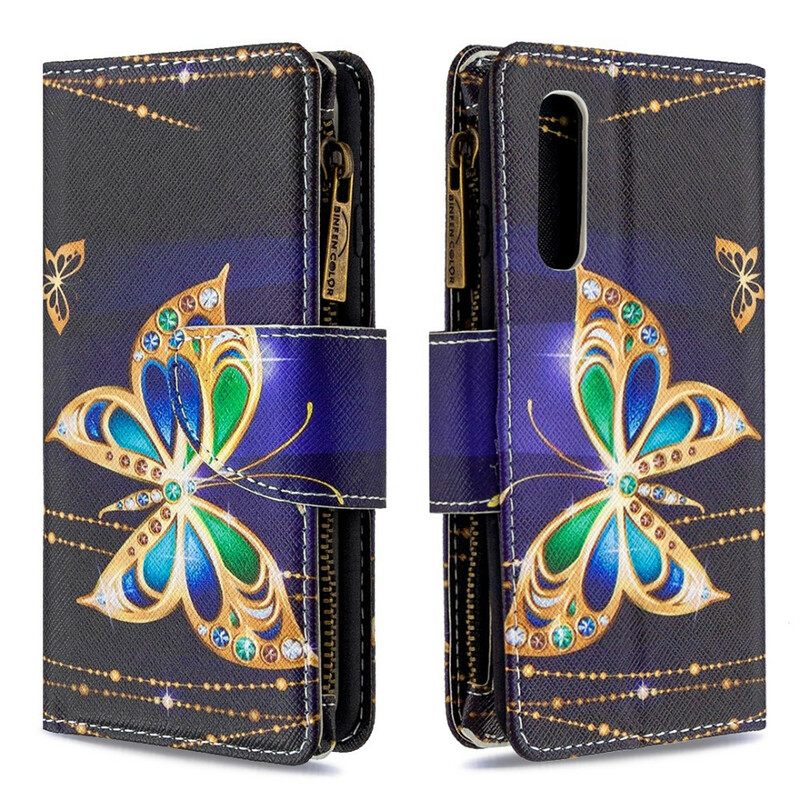 Kotelot Oppo Find X2 Neo Royal Butterfly Vetoketjullinen Pussi