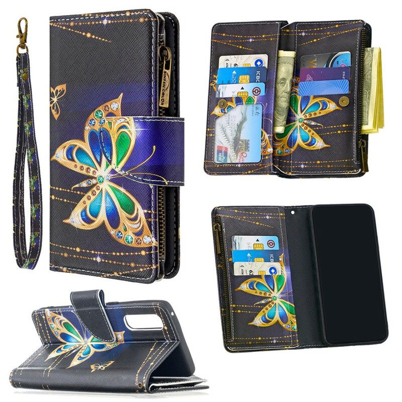 Kotelot Oppo Find X2 Neo Royal Butterfly Vetoketjullinen Pussi