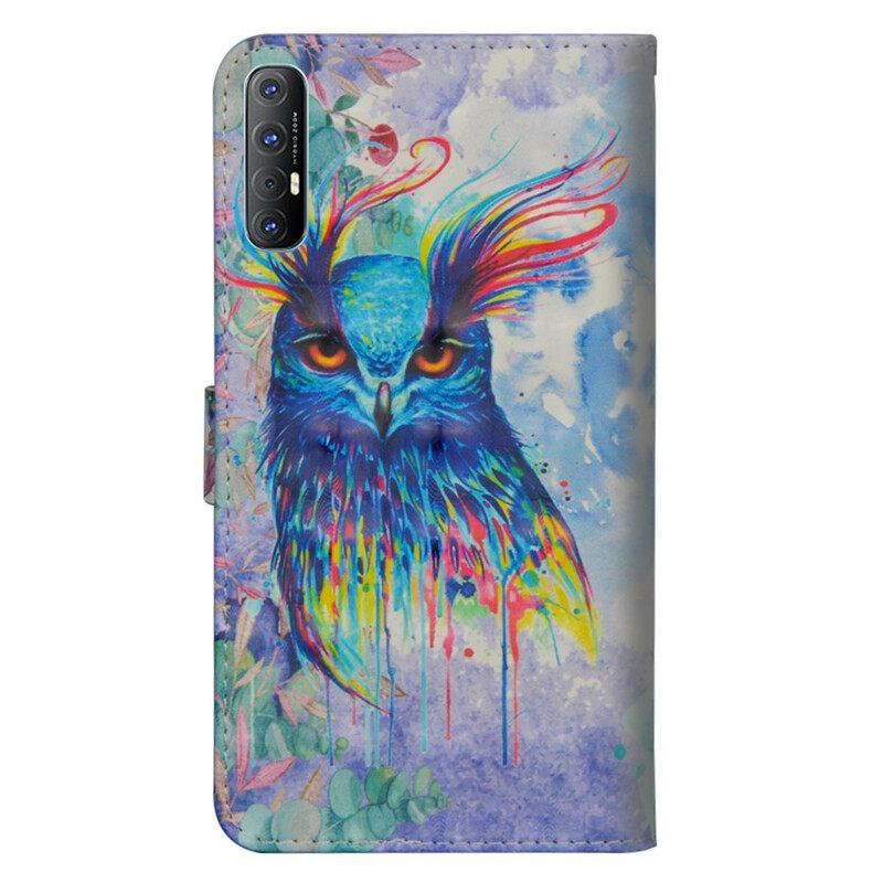 Nahkakotelo Oppo Find X2 Neo Bird Watercolour