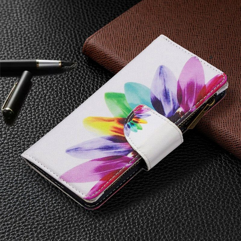 Nahkakotelo Oppo Find X2 Neo Flower Vetoketjullinen Tasku