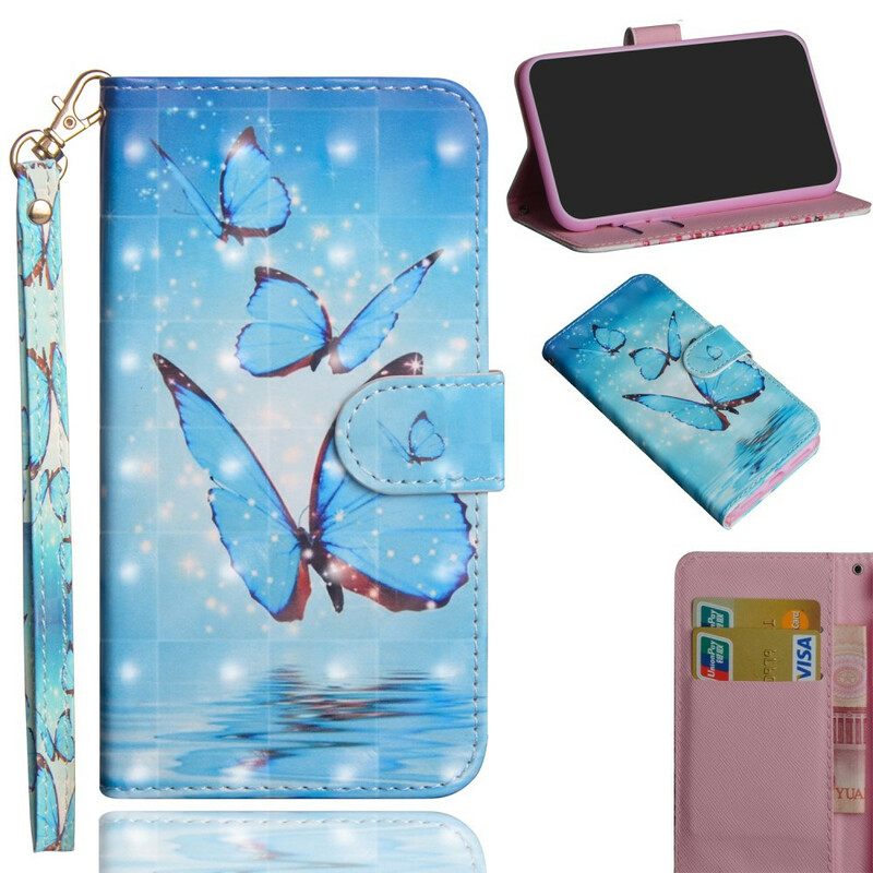 Kotelot Samsung Galaxy Note 20 Ultra Flying Blue Butterflies