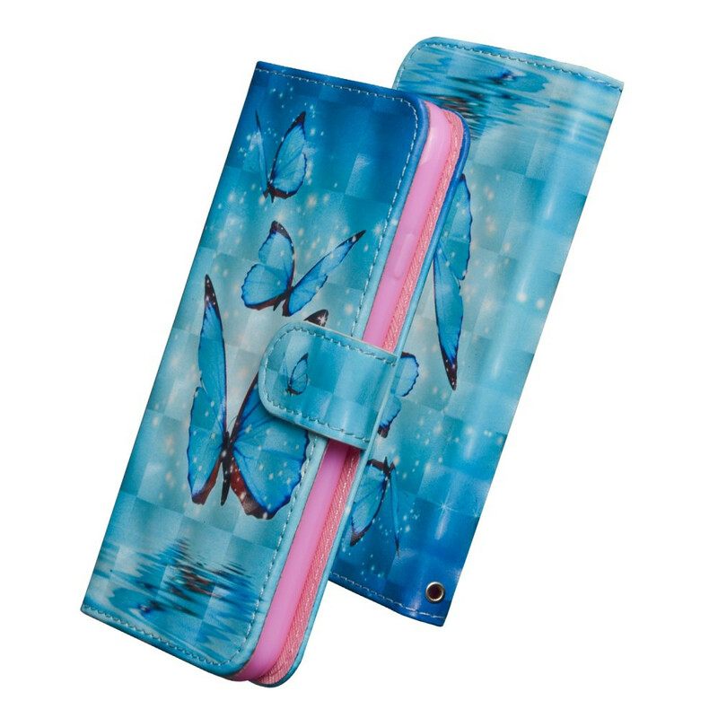 Kotelot Samsung Galaxy Note 20 Ultra Flying Blue Butterflies