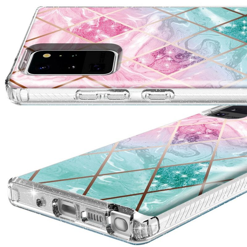 Kuori Samsung Galaxy Note 20 Ultra Marble Glitter Laatoissa