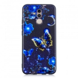 Kuori Huawei Mate 20 Lite Kultaisessa Perhosessa