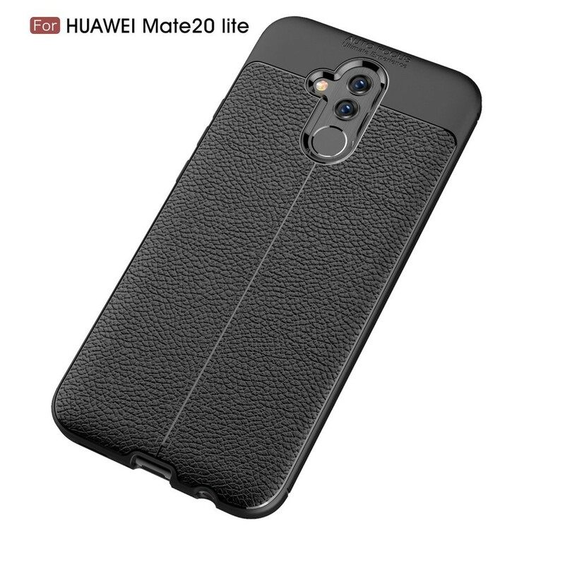 Kuori Huawei Mate 20 Lite Nahkaefekti Litsi Kaksinkertainen Linja