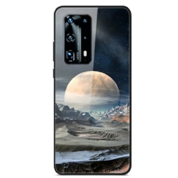 Case Huawei P40 Space Moon Karkaistu Lasi