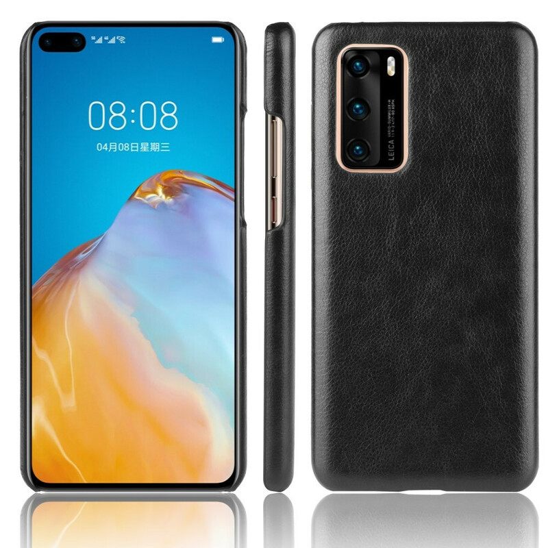 Kuori Huawei P40 Litchi Performance Leather Effect