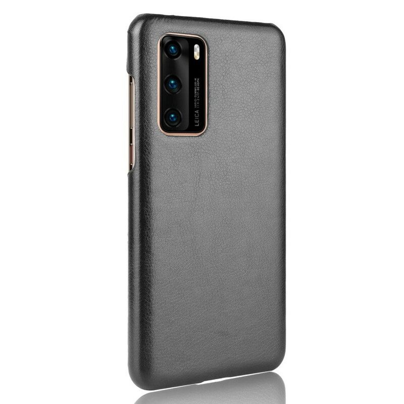 Kuori Huawei P40 Litchi Performance Leather Effect