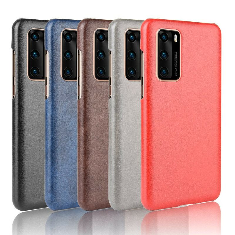 Kuori Huawei P40 Litchi Performance Leather Effect