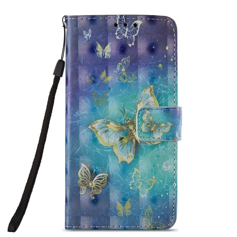 Flip Case Huawei P20 Lite 3d Golden Butterflies