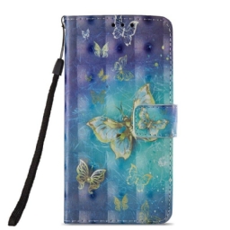 Flip Case Huawei P20 Lite 3d Golden Butterflies