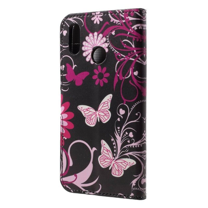 Flip Case Huawei P20 Lite Perhosia Ja Kukkia