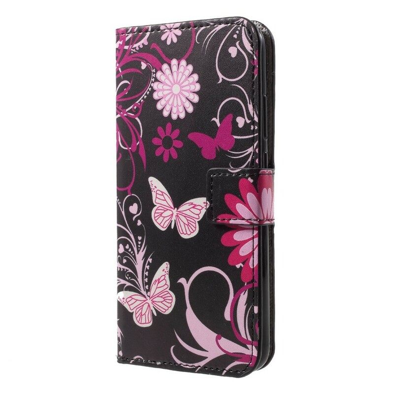 Flip Case Huawei P20 Lite Perhosia Ja Kukkia