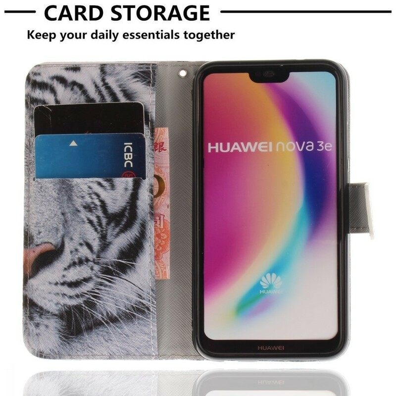 Kotelot Huawei P20 Lite Valkoinen Tiikeri