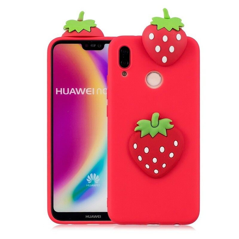 Kuori Huawei P20 Lite 3d Strawberry