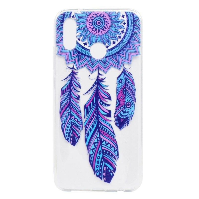 Kuori Huawei P20 Lite Transparent Dream Catcher Blue Feathers