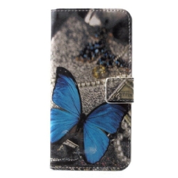 Nahkakotelo Huawei P20 Lite Blue Butterfly