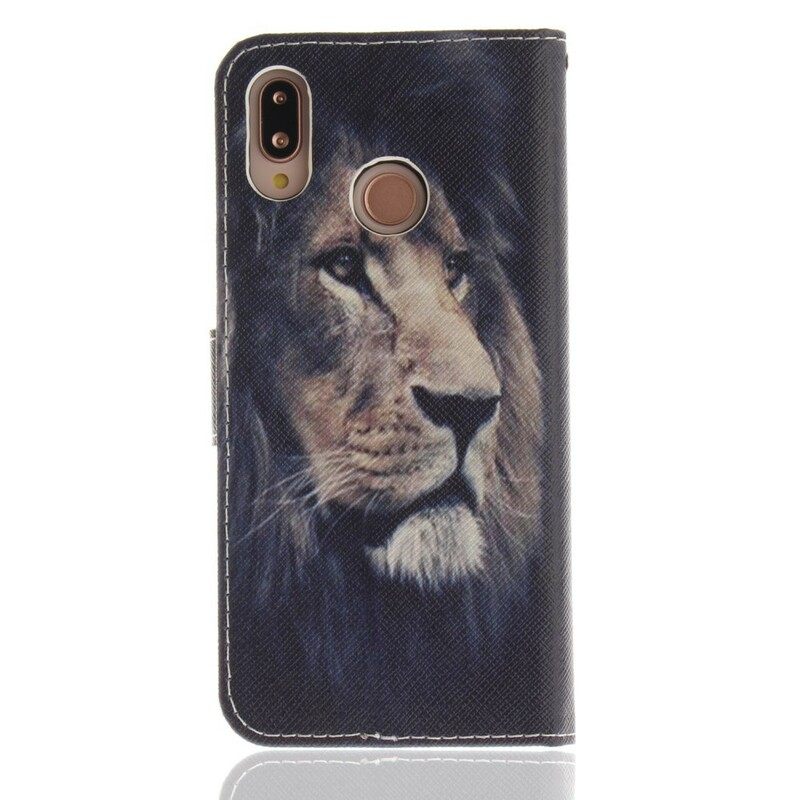 Nahkakotelo Huawei P20 Lite Dreaming Lion