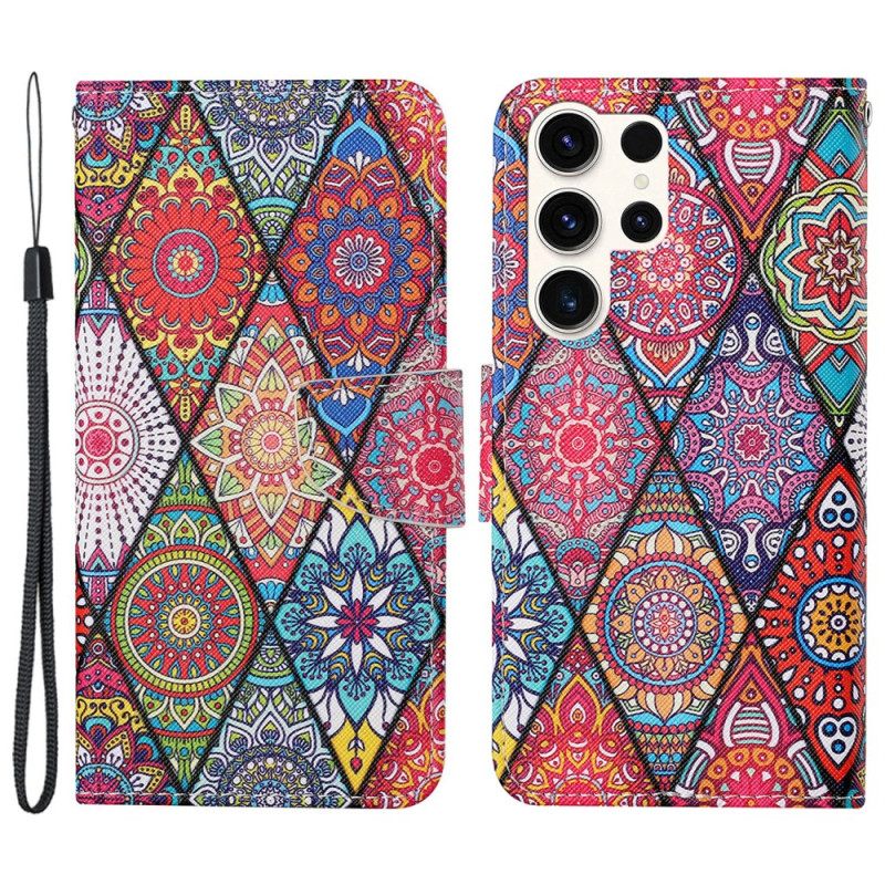 Kuoret Samsung Galaxy S24 Ultra 5g Patchwork Hihnalla