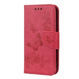 Flip Case iPhone 12 Pro Max Suojaketju Kuori Splendid Butterflies Hihnalla