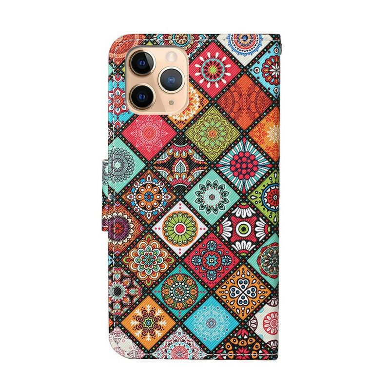 Kotelot iPhone 12 Pro Max Patchwork Mandalas Kaulanauhalla