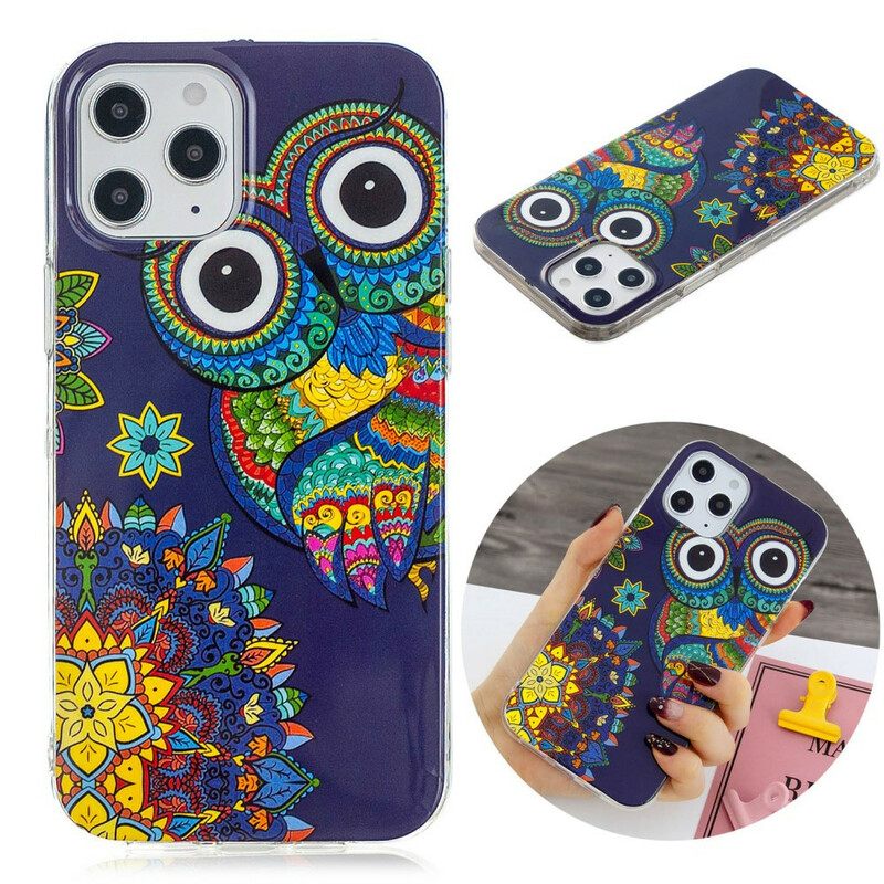 Kuori iPhone 12 Pro Max Owl Fluoresoiva Mandala