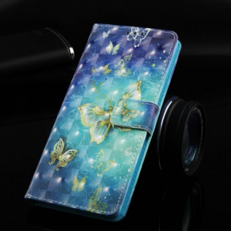 Kotelot Sony Xperia XZ3 3d Golden Butterflies