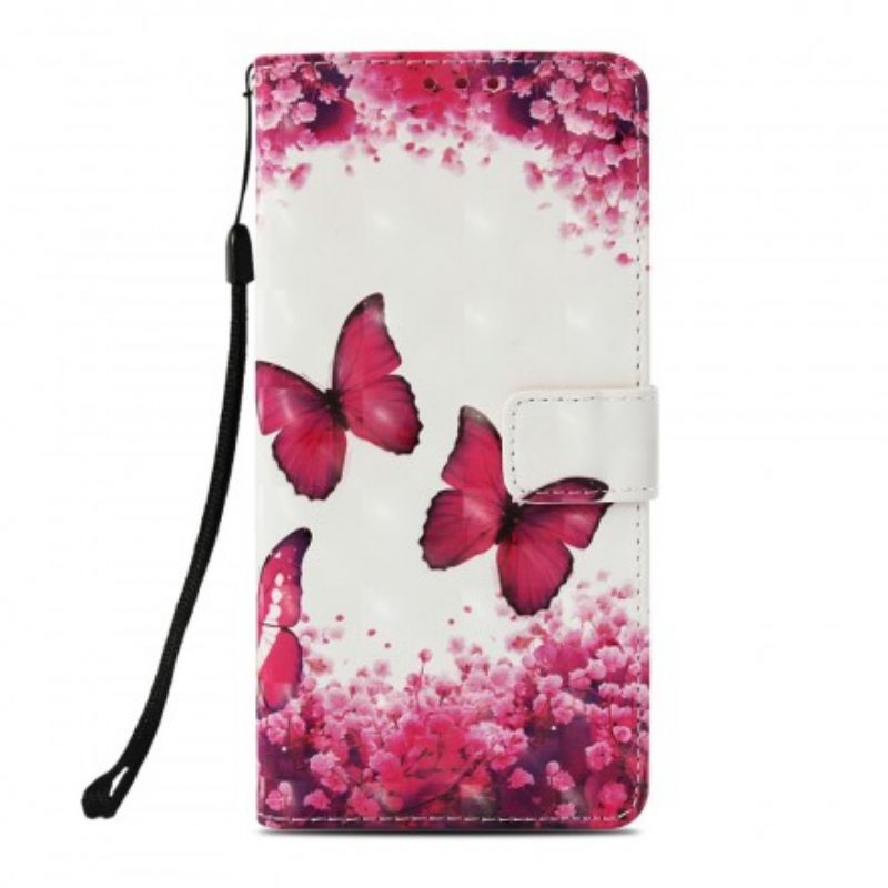 Kotelot Sony Xperia XZ3 3d Red Butterflies