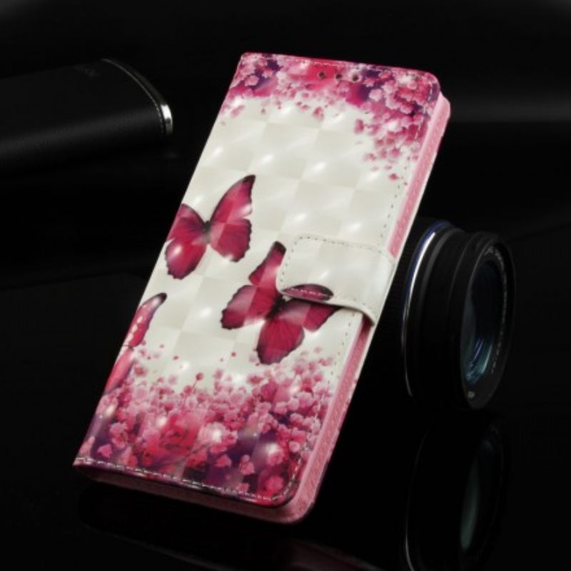 Kotelot Sony Xperia XZ3 3d Red Butterflies