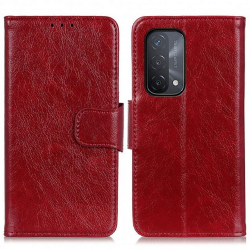 Flip Case Oppo A54 5G / A74 5G Haljattu Nappanahka