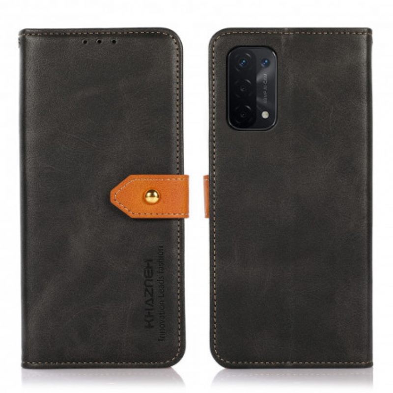 Kotelot Oppo A54 5G / A74 5G Faux Leather Khazneh-hihnalla