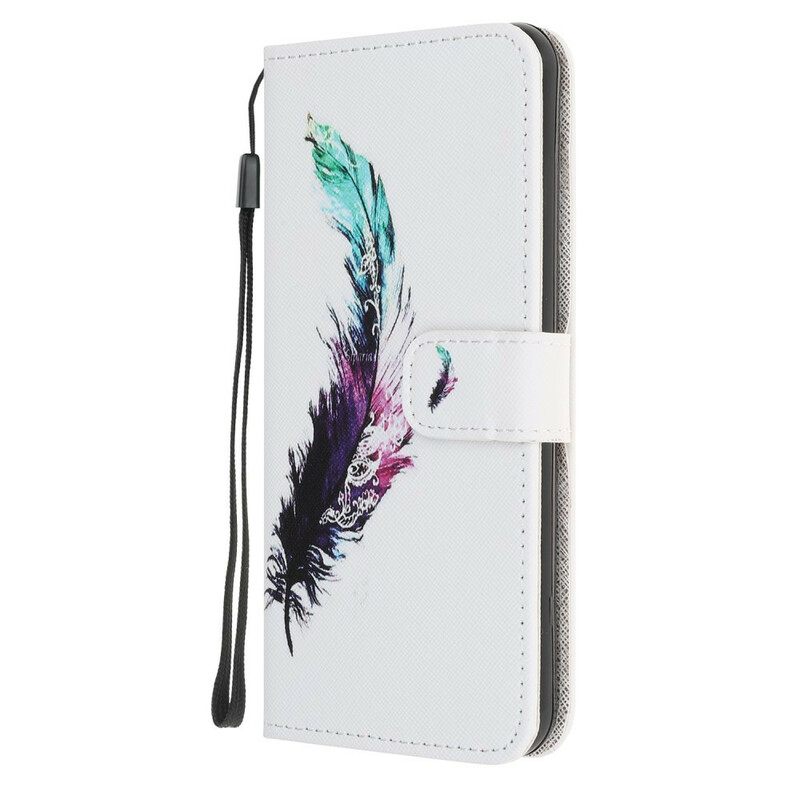 Kotelot Huawei Y5p Suojaketju Kuori Feather Kaulanauhalla