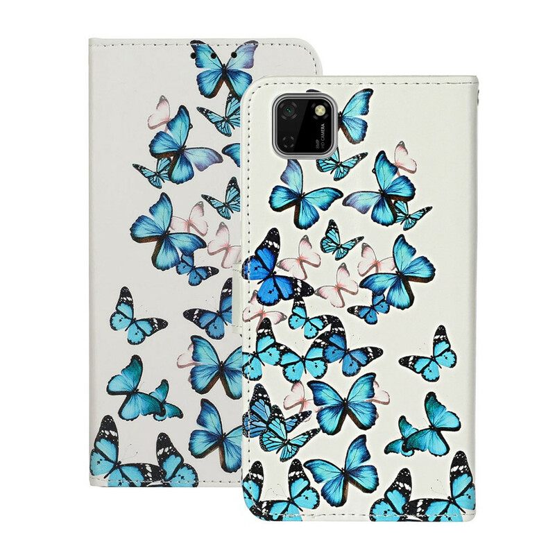 Puhelinkuoret Huawei Y5p Kotelot Flip Myriad Of Butterflies