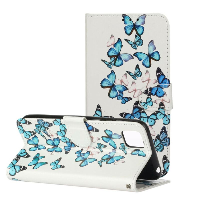 Puhelinkuoret Huawei Y5p Kotelot Flip Myriad Of Butterflies