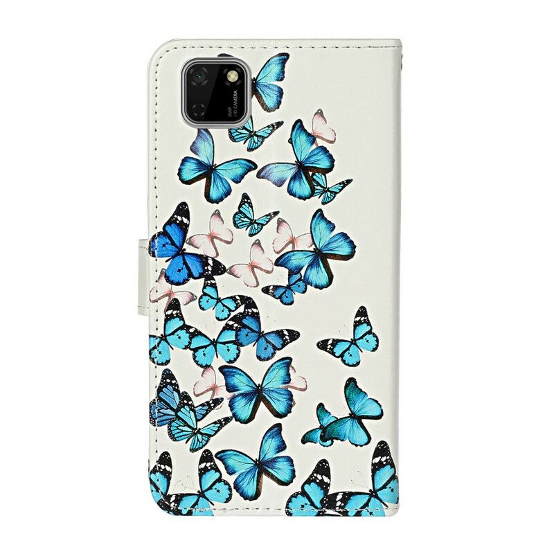 Puhelinkuoret Huawei Y5p Kotelot Flip Myriad Of Butterflies