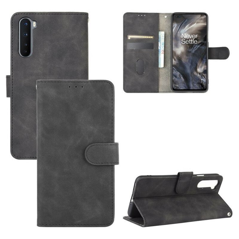 Flip Case OnePlus Nord Soft Touch Nahkaefekti