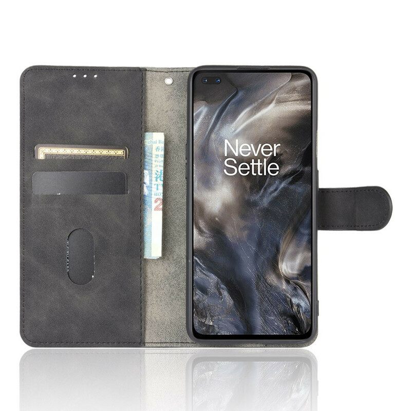 Flip Case OnePlus Nord Soft Touch Nahkaefekti