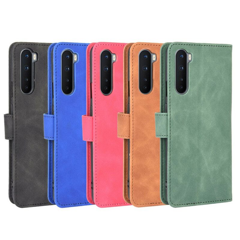 Flip Case OnePlus Nord Soft Touch Nahkaefekti