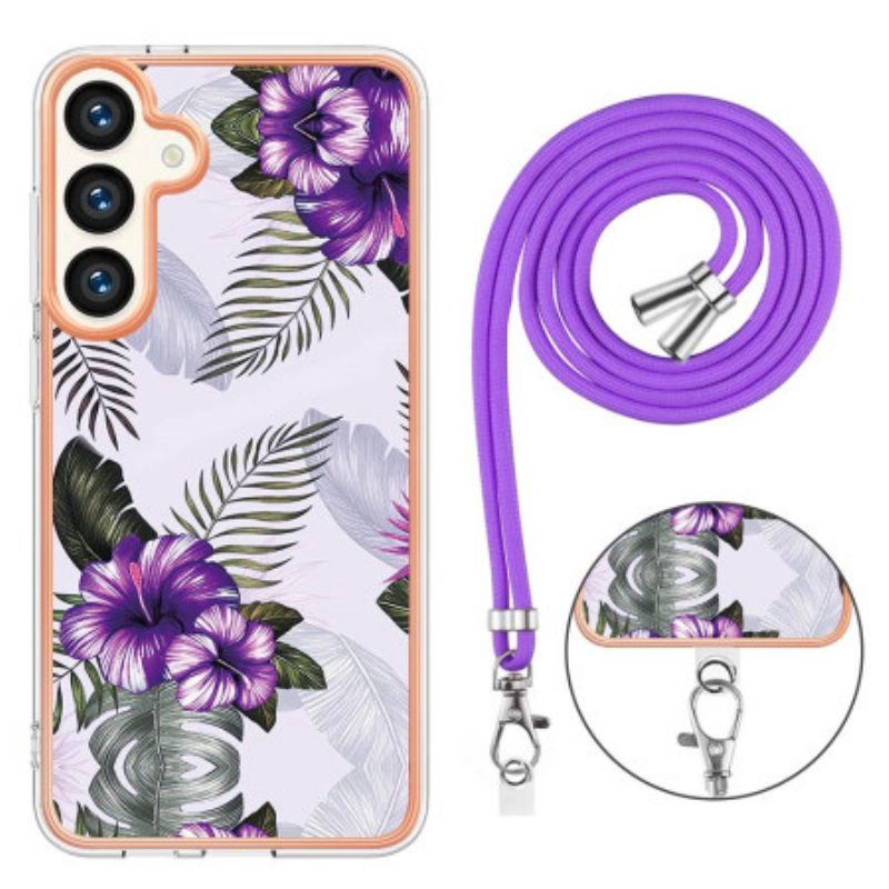 Kuori Samsung Galaxy S24 Plus 5g Purple Flowers Johto Suojakuori