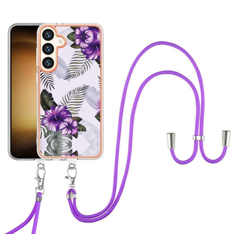 Kuori Samsung Galaxy S24 Plus 5g Purple Flowers Johto Suojakuori