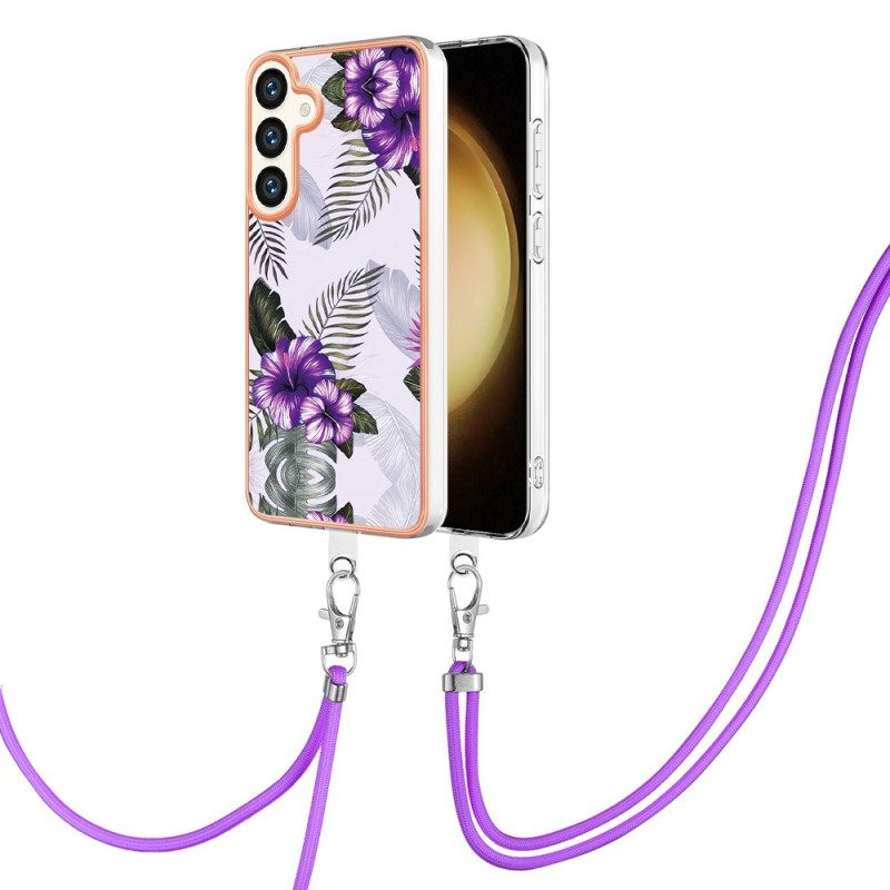 Kuori Samsung Galaxy S24 Plus 5g Purple Flowers Johto Suojakuori