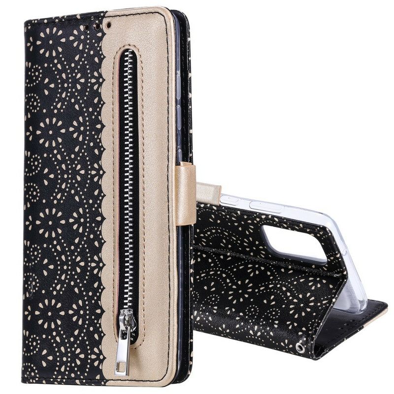 Flip Case Samsung Galaxy S20 Suojaketju Kuori Lace Strap Kolikkokukkaro