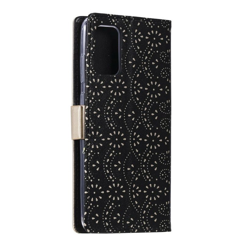 Flip Case Samsung Galaxy S20 Suojaketju Kuori Lace Strap Kolikkokukkaro