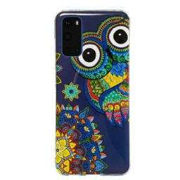 Kuori Samsung Galaxy S20 Owl Fluoresoiva Mandala